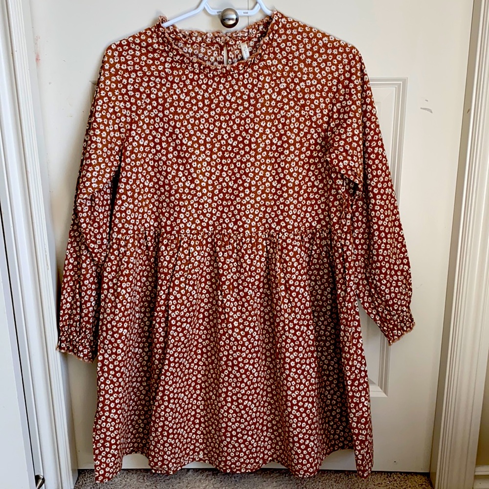 Rylee + Cru Rust Floral Mini Dress